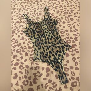 Vintage Wet Seal Mesh cheetah bodysuit